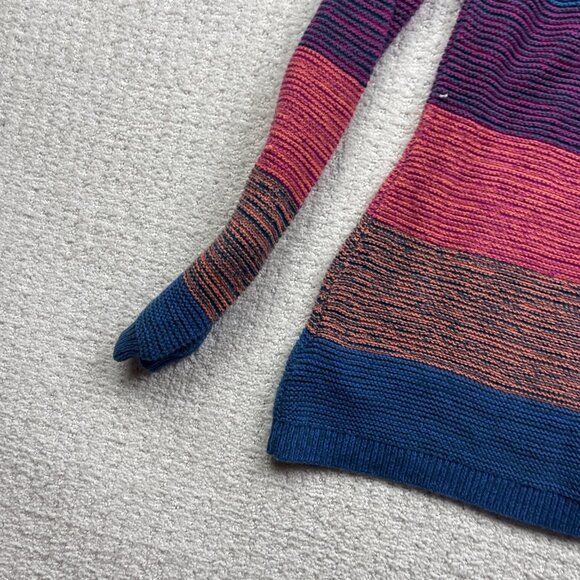 Y2K Roxy Surf Hoodie Boho Multicolor Striped Knit Women Sz M Skater Goth Emo - Picture 10 of 12